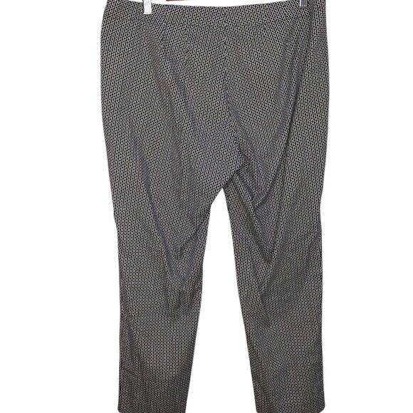 J.Jill Mid Rise Ankle Pants Womens 14 White Black Geometric Smart Casual Pixie - Picture 5 of 5